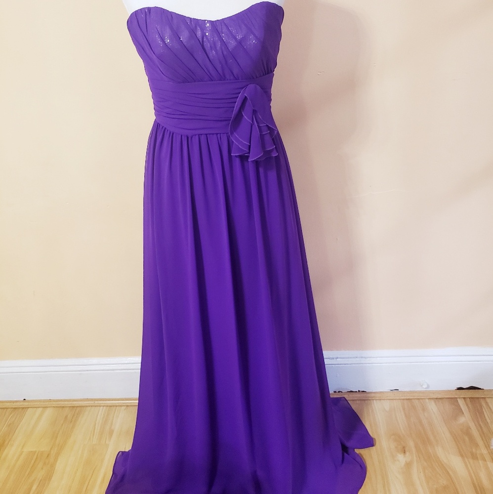 Strapless Purple Violet Gown